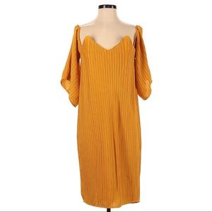 NWT Elliatt Pleated Cocktail Dress - Marigold - Mustard Yellow - Size S